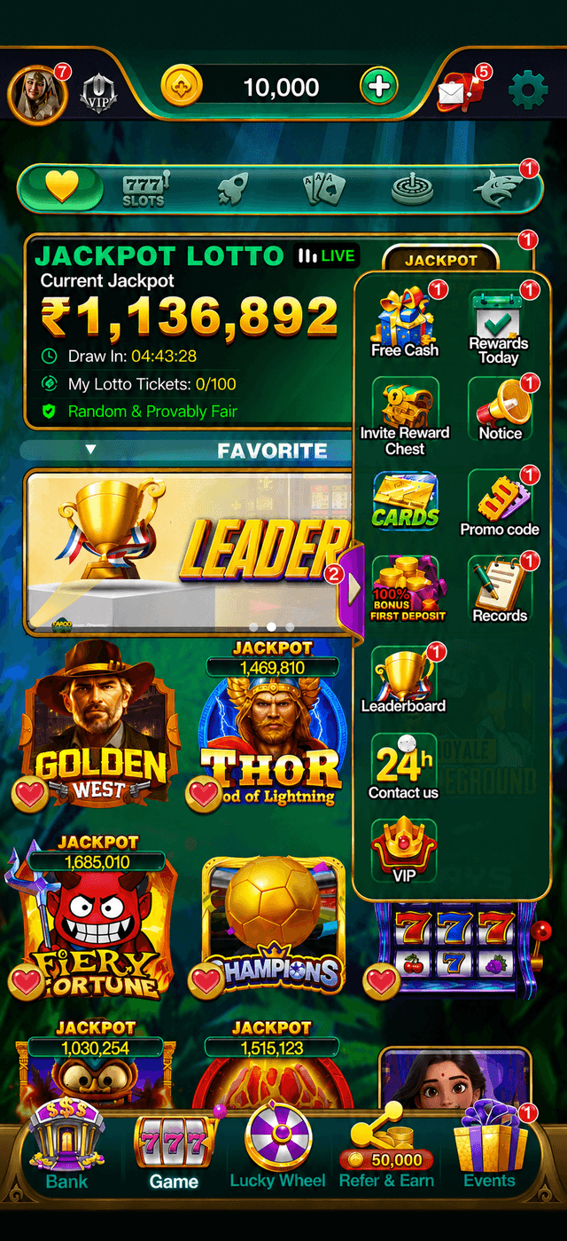 YonoBets Game app lobby showing rummy, slots and live casino categories